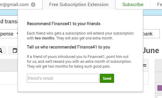 Free subscription extension reward